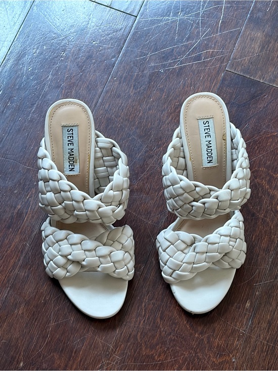 Steve Madden Shoes - Steve Madden Braided Double-Band Slide Sandals in Off-White